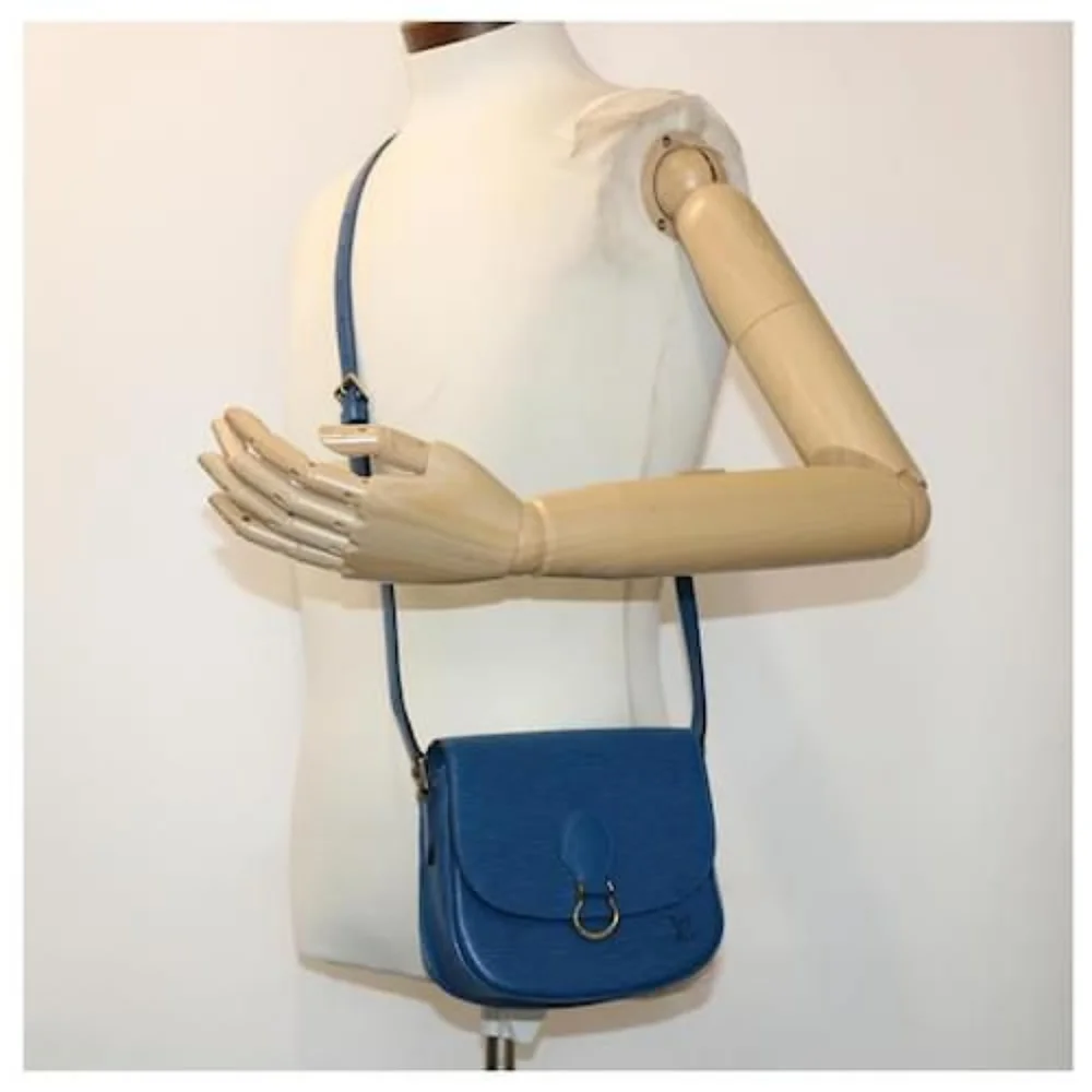 LOUIS VUITTON Epi Saint Cloud GM Shoulder Bag Blue
